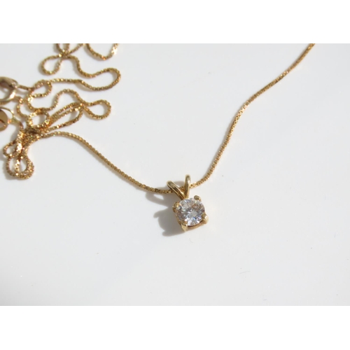 120 - Gemset Ladies Pendant Necklace Mounted on 9 Carat Yellow Gold Chain 46cm Long