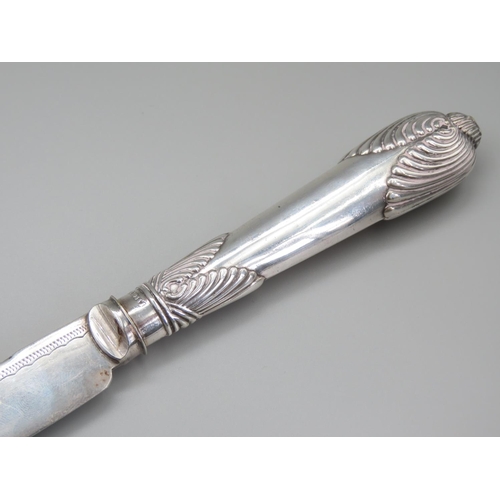 177 - Silver Serving Knife 27cm Long Attractively Detailed