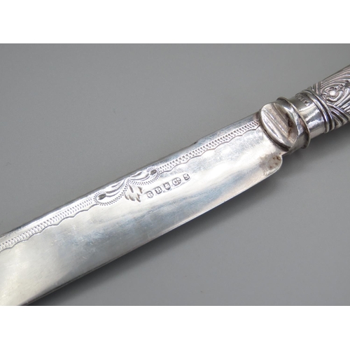 177 - Silver Serving Knife 27cm Long Attractively Detailed