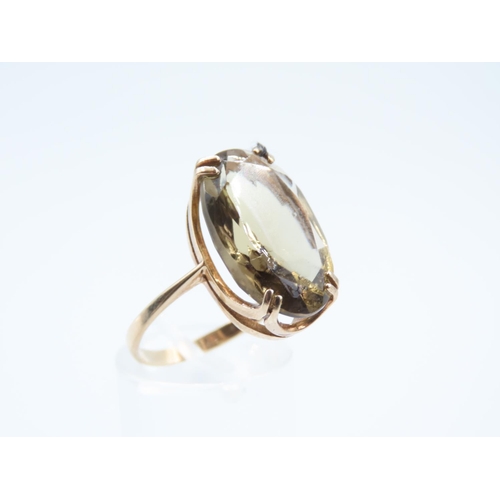 18 - Champagne Garnet Set Ladies Ring Mounted on 9 Carat Yellow Gold Band Ring Size S Double Four Claw Se... 