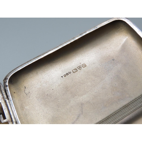 180 - George V Silver Cigarette Case Hinged Cover with Engine Turned Decoration Hallmarked 1930 9cm Wide