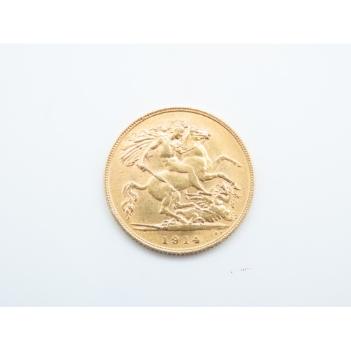 186 - Gold Half Sovereign Dated 1914