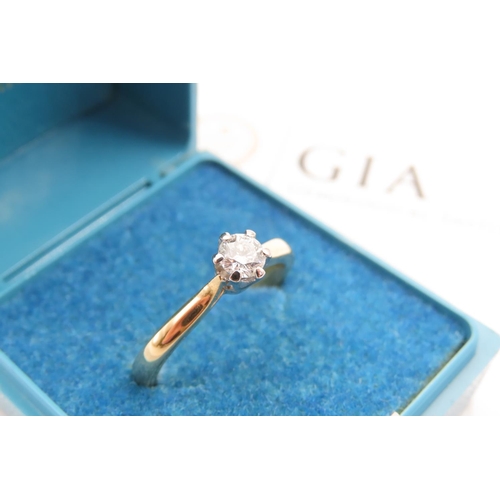 20 - Diamond Solitaire Ring Set on 18 Carat Gold Band GIA Certificate Diamond .27 Carat D Colour VS1 Clar... 