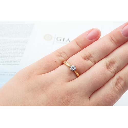 20 - Diamond Solitaire Ring Set on 18 Carat Gold Band GIA Certificate Diamond .27 Carat D Colour VS1 Clar... 