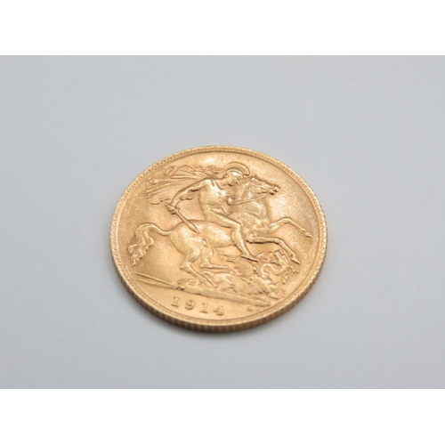 208 - Gold Half Sovereign Dated 1914