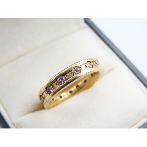 234 - 18 Carat Yellow Gold Diamond Set Full Eternity Ring Band Size K