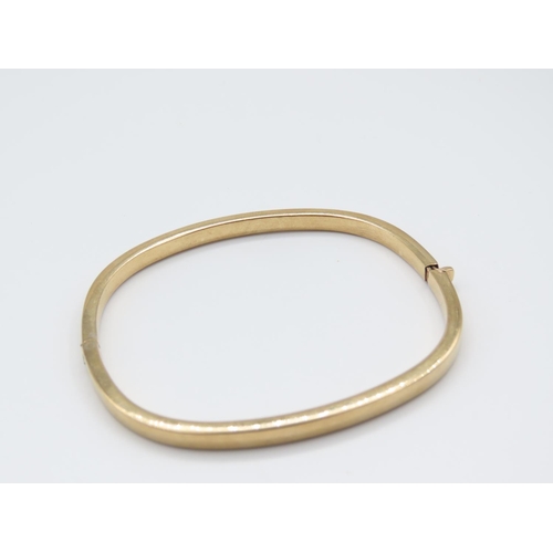 288 - 9 Carat Yellow Gold Modernist Form Ladies Bangle Hinged Lock 6cm Wide