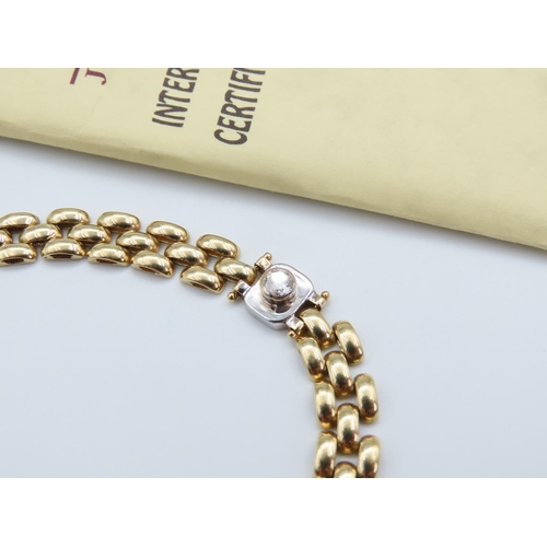 301 - 14 Carat Yellow Gold Ladies Bracelet Set with Diamonds and Further 14 Carat White Gold Spacers Artic... 