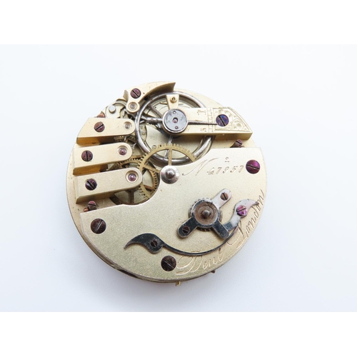 311 - Quality Pocket Watch Movement by Dent of London Roman Numeral Decorated Dial Movement Number 47957