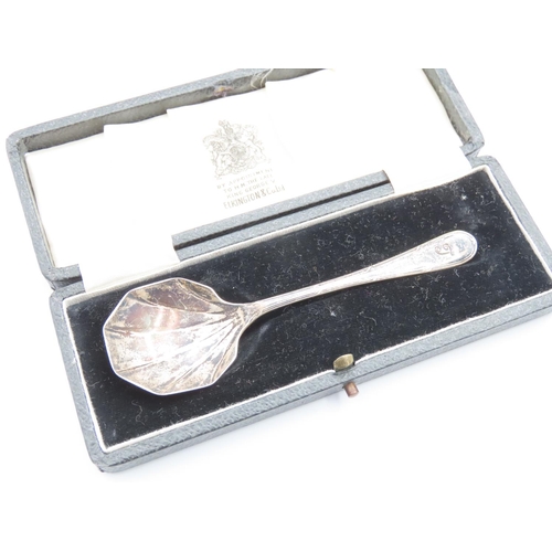 315 - Silver Serving Spoon contained within Original Presentation Case Elkington and Co. Hallmarked 12cm L... 