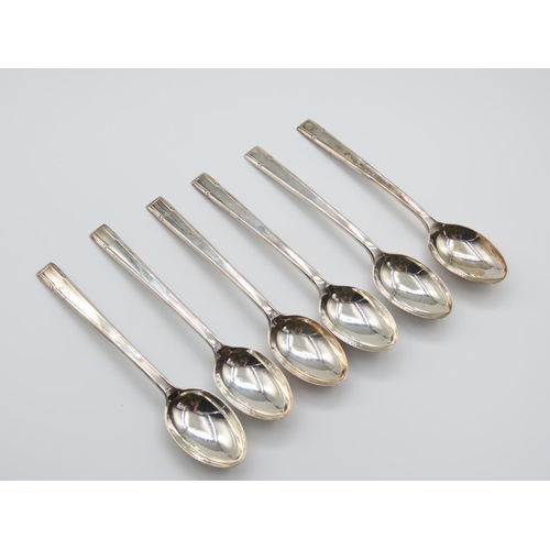 316 - Set of Six Silver Teaspoons Hallmarked contained within Presentation Case Each 11cm Long