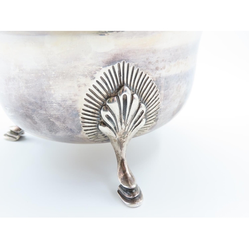 317 - Irish Silver Bowl with Shaped Supports Hallmarks to Base 14cm Diameter x 7cm High