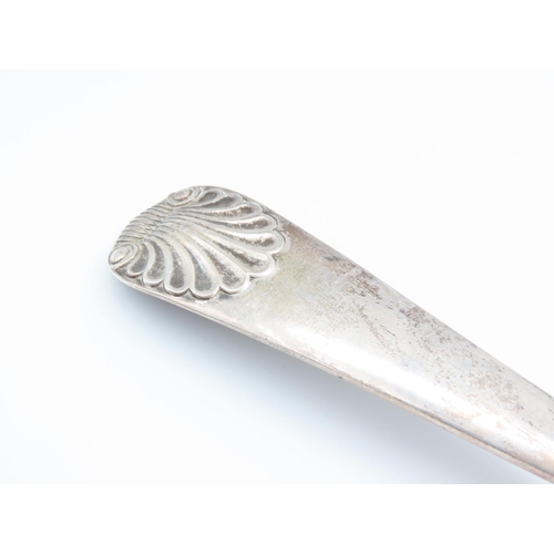 322 - Large Silver Stuffing Spoon Acanthus Leaf Finger Rest 30cm Long