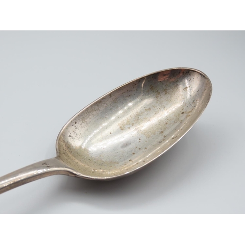 322 - Large Silver Stuffing Spoon Acanthus Leaf Finger Rest 30cm Long