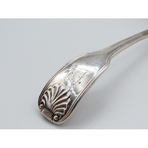 334 - Silver Sugar Sifter Spoon Attractively Detailed Acanthus Leaf Decoration to Finger Rest 17cm Long