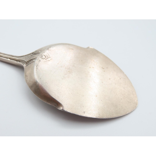 337 - Silver Melon Spoon Bright Cut Detailing 15cm Long