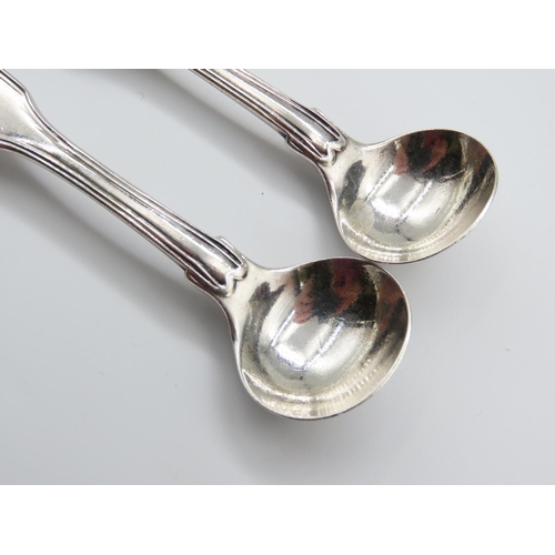 341 - Pair of Silver Condiment Spoons Attractively Detailed Each 10cm Long