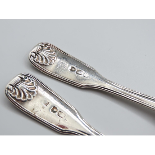 341 - Pair of Silver Condiment Spoons Attractively Detailed Each 10cm Long