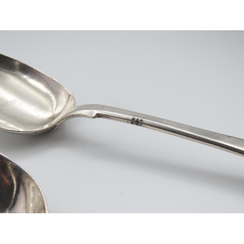 342 - Pair of Silver Serving Spoons Kings Pattern Each 23cm Long