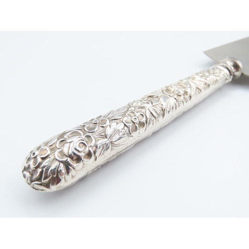 343 - Cake Serving Knife Silver Handle 25cm Long