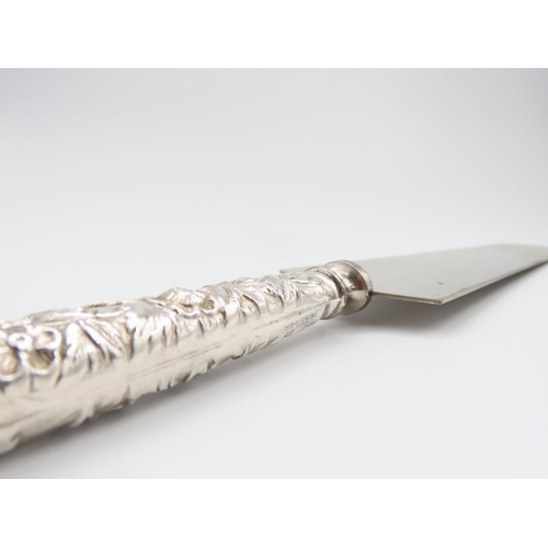 343 - Cake Serving Knife Silver Handle 25cm Long