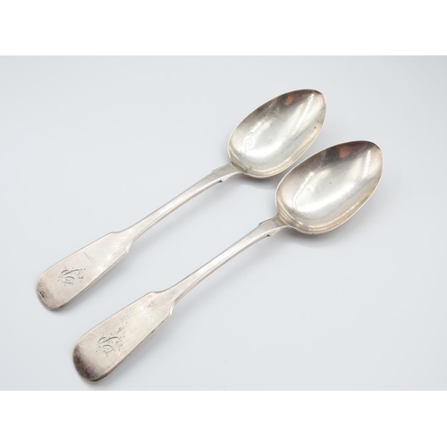 350 - Pair of Silver Dessert Spoons Each 17cm Long