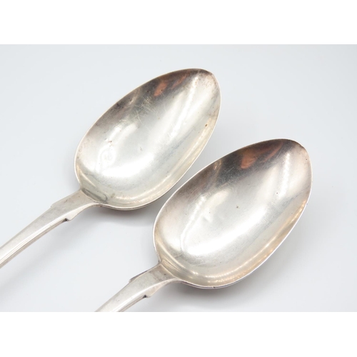 350 - Pair of Silver Dessert Spoons Each 17cm Long