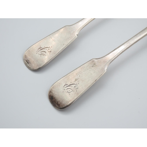 350 - Pair of Silver Dessert Spoons Each 17cm Long