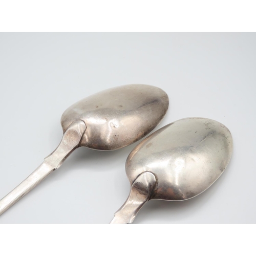 350 - Pair of Silver Dessert Spoons Each 17cm Long