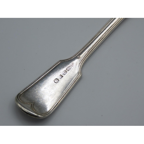 351 - Silver Stuffing Spoon Fiddle Pattern Ribbed Detailing 22cm Long