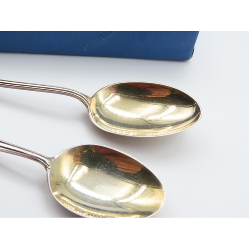 357 - Danish Silver Dessert Fork and Teaspoon with Two Other Teaspoons Enamel Decorated Four in Lot