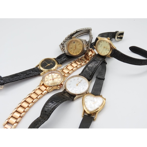 361 - Six Various Ladies Watches including Heart Example and Diamond Inset Quartz Watch