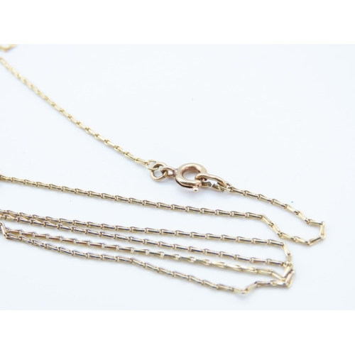 371 - Polished Agate Modernist Form Pendant Necklace Pendant 5cm Set on 9 Carat Yellow Gold Chain 56cm Lon... 
