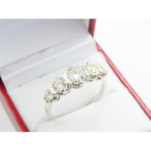 44 - 18 Carat White Gold Five Stone Ladies Ring Band Size Y Approximately 3 Carat of Diamonds