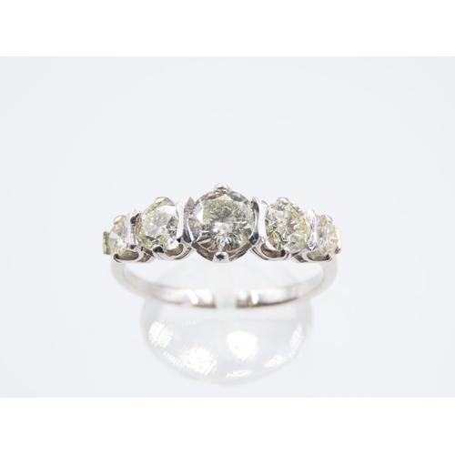 44 - 18 Carat White Gold Five Stone Ladies Ring Band Size Y Approximately 3 Carat of Diamonds