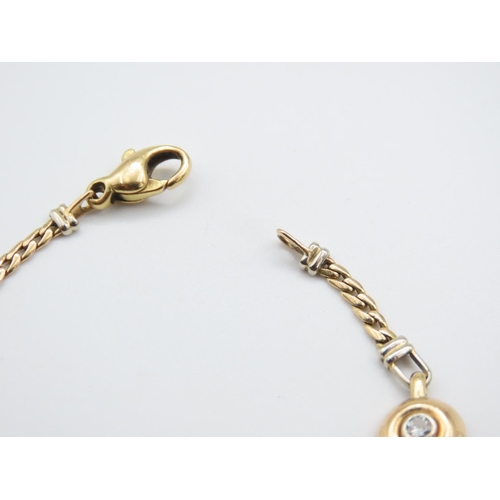 56 - Diamond Set Ladies Bracelet Mounted on 9 Carat Yellow Gold Articulated Form 19.5cm Long