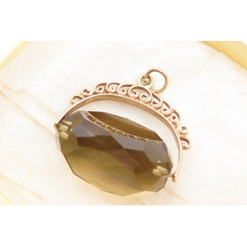 66 - 9 Carat Yellow Gold Mounted Swivel Facet Cut Gem Stone Fob