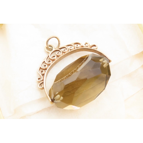 66 - 9 Carat Yellow Gold Mounted Swivel Facet Cut Gem Stone Fob