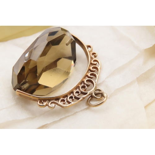 66 - 9 Carat Yellow Gold Mounted Swivel Facet Cut Gem Stone Fob