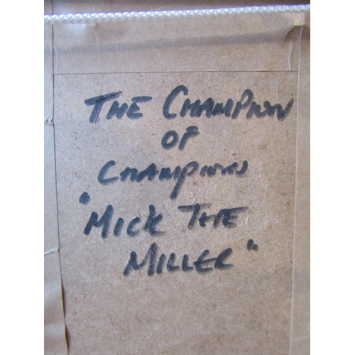 673 - Con Campbell 'Mick the Miller Champions of Champions' Oil on Board Signed Lower Right Approximately ... 