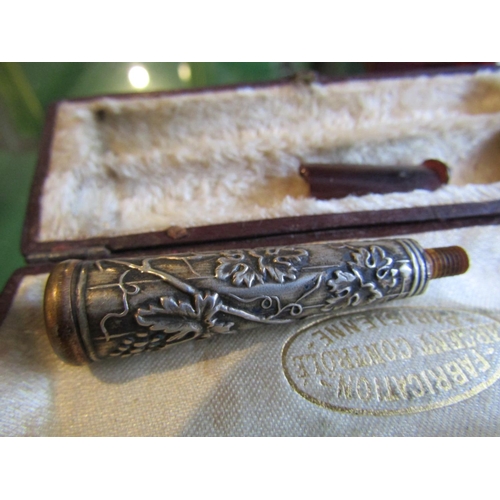 679 - Antique Silver Mounted Art Nouveau Amber Cigarette Holder and Another Damaged Two in Lot Original Mo... 