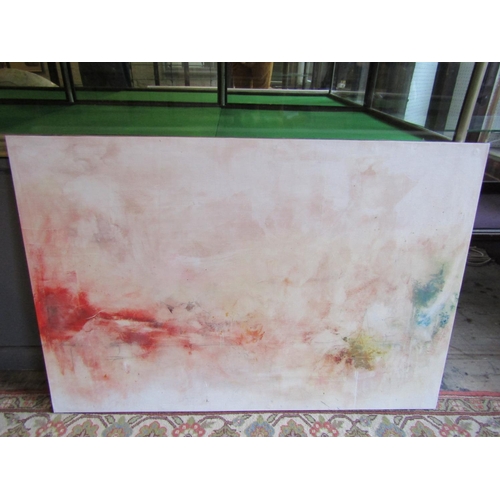 681 - Martin Lindz Abstract Composition Oil on Board Approximately 4ft Wide x 30 Inches High Signed Verso ... 