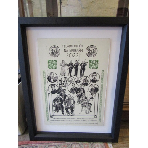 683 - Fleadh Cheoil Na hEireann 2022 Lithograph Poster Mullingar Remembers Approximately 20 Inches High x ... 