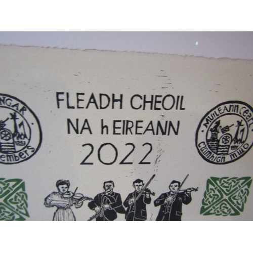 683 - Fleadh Cheoil Na hEireann 2022 Lithograph Poster Mullingar Remembers Approximately 20 Inches High x ... 