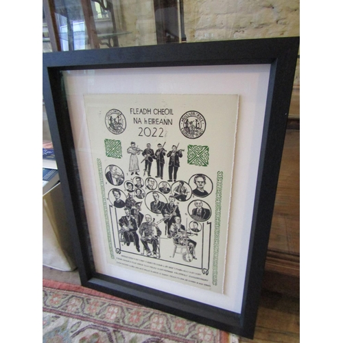 683 - Fleadh Cheoil Na hEireann 2022 Lithograph Poster Mullingar Remembers Approximately 20 Inches High x ... 