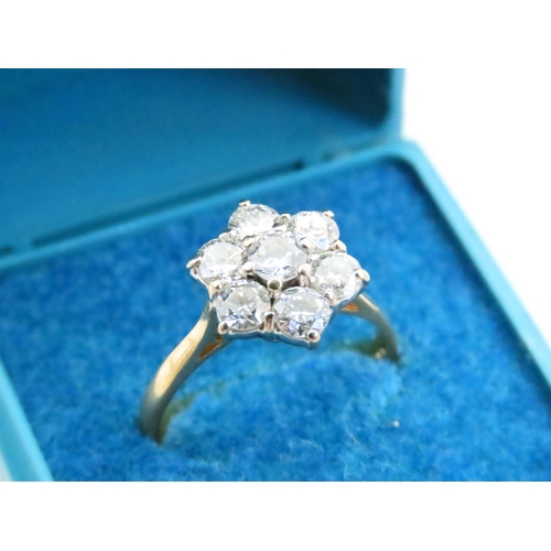 69 - Diamond Cluster Ring Mounted on 18 Carat Yellow Gold Band Ring Size N