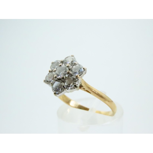 69 - Diamond Cluster Ring Mounted on 18 Carat Yellow Gold Band Ring Size N