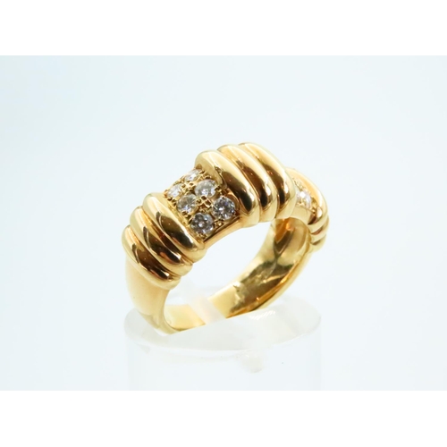 70 - Dior of Paris Diamond Ring Mounted on 18 Carat Yellow Gold Total Diamond Weight 0.5 Carats Colour G ... 