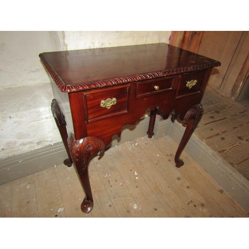 704 - Chippendale Mahogany Three Drawer Low Boy Gadrooned Edge Decoration Approximately 22 Inches Wide x 3... 