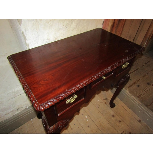 704 - Chippendale Mahogany Three Drawer Low Boy Gadrooned Edge Decoration Approximately 22 Inches Wide x 3... 